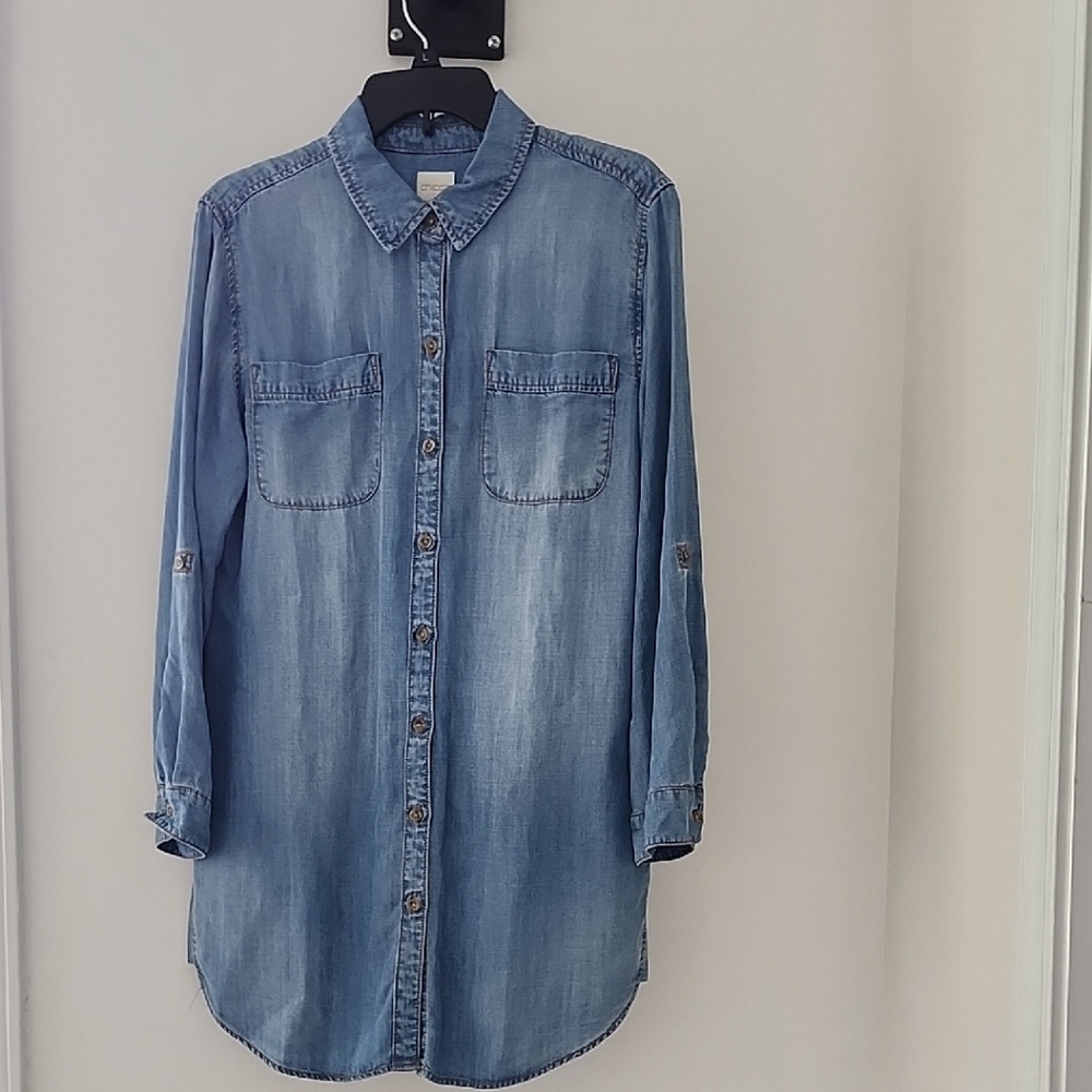 Chico's Light Blue Denim Shirt